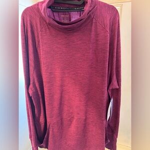 NEW WITH TAGS, NINE WEST BURGUNDY & BLACK HEATHERED LONG SLEEVE TOP SIZE 2X